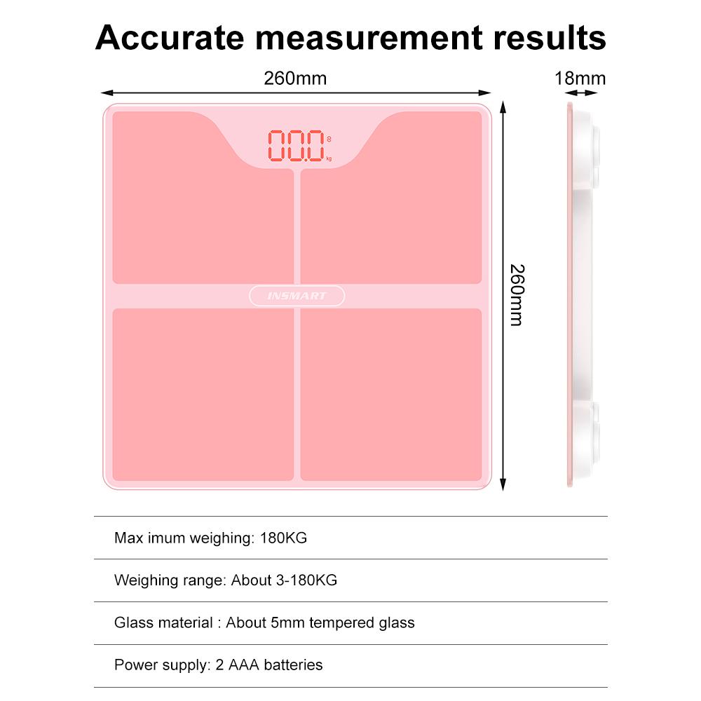 INSMART Multifunctional Body Weight Scale Bluetooth Body Fat Scale LED Display Weight Balance Body Composition Analyzer