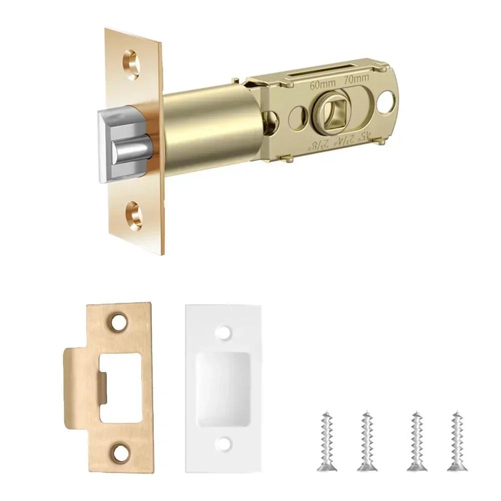 Bathroom Door Lock Body Single Tongue Lock Bolt Door Lock Hardware 45 Degrees 60-70 Adjustable Interior Door Latch Tubular