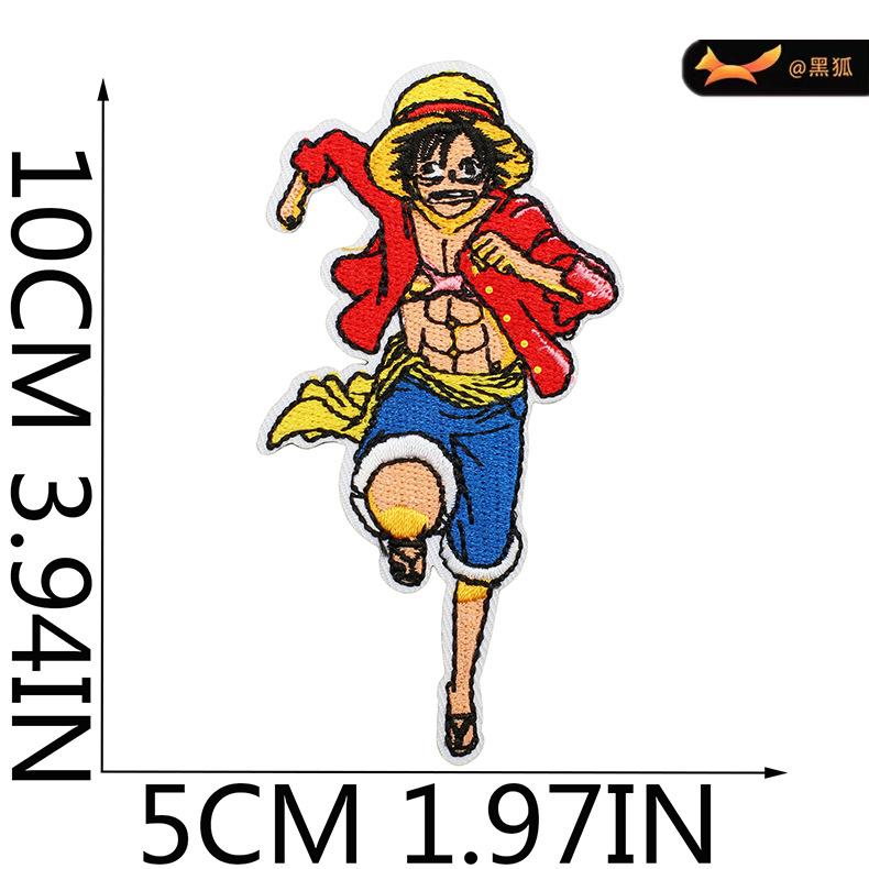 Black Fox Cartoon Animation Character Embroidery Cloth Sticker Japanese One Piece Patch Computer Embroidery Sticker