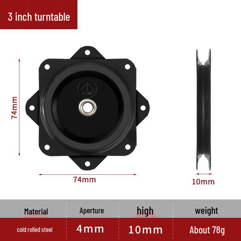 

Black Solid Half Ball Bearing Swivel Chair Universal Furniture Turntable: Coffee Table, Bookcase Base