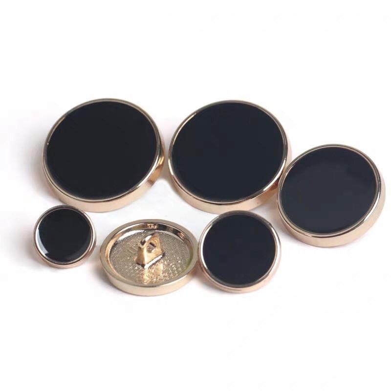 10Pcs 11.5/15/20/25Mm Decorative Buttons For Clothing Fashion Metal Black Small Buttons For Shirt Diy Sewing Buttons For Clothes