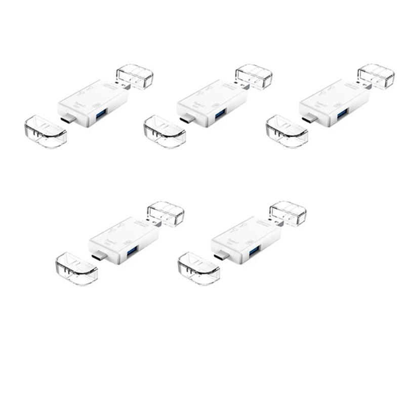6-in-1 Type-C USB Card Reader, Flip Cover to Micro Adapter for Smartphones and Computers, USB2.0 OTG Card, with A and C Types
