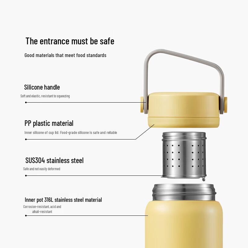 Buydeem 640ml 3-Layer Leak-Proof Tea Infuser Insulated Bottle