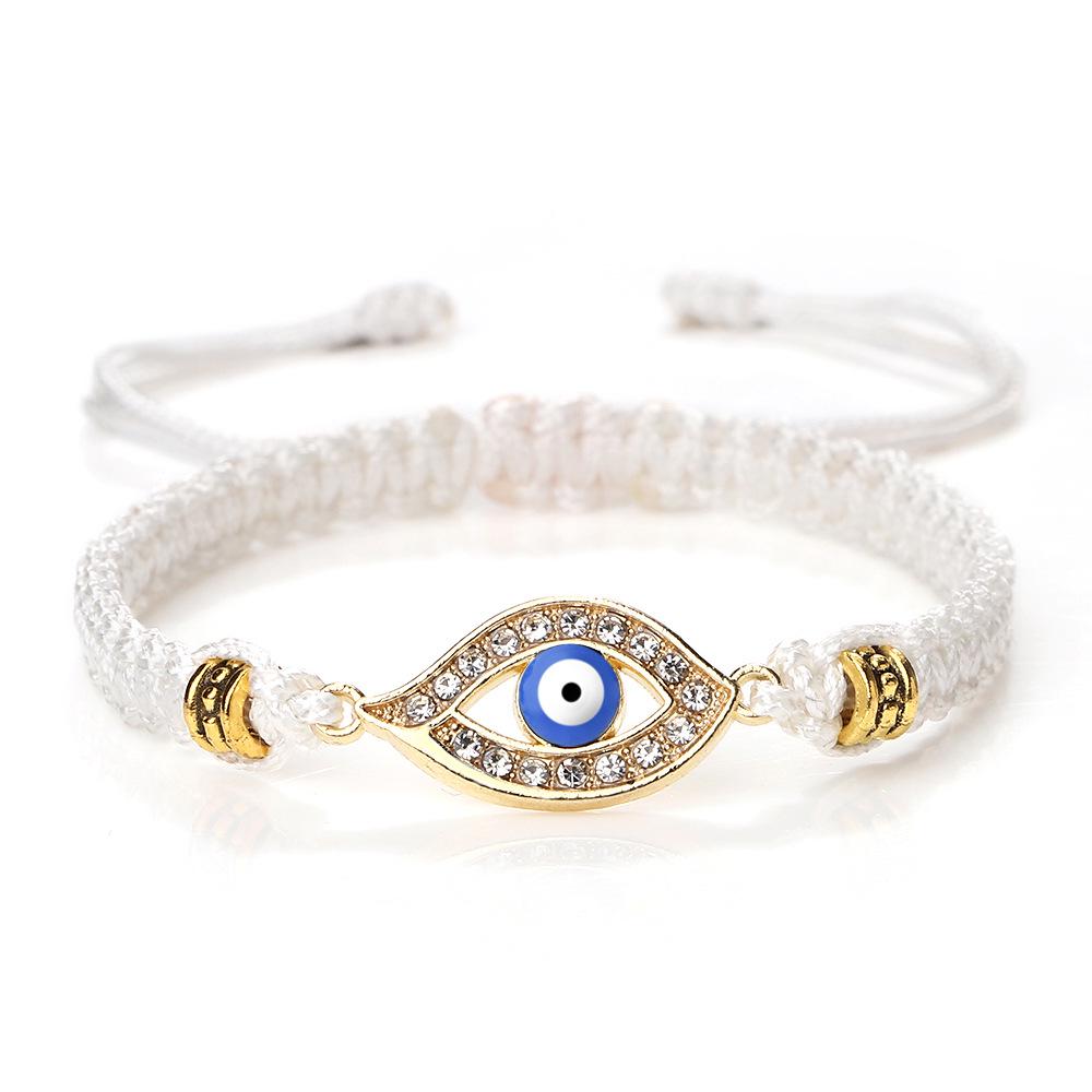 Cross-Border Alloy Bamboo Evil Eye Bracelet: Starry Eyed Woven Couple Bow Design
