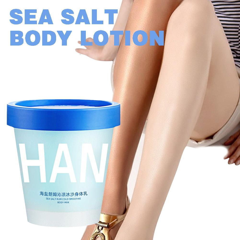 Sea Salt Body Lotion Cooling Refreshing Whitening Moisturizing 200g Bath SPA Exfoliation Salt S L1N1