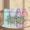 1PC Soft Tone Mandala Pattern 750ml Color Plastic Sports Water Bottle Leakproof Flip Straw Lid Suitable for Sports Office Home Use