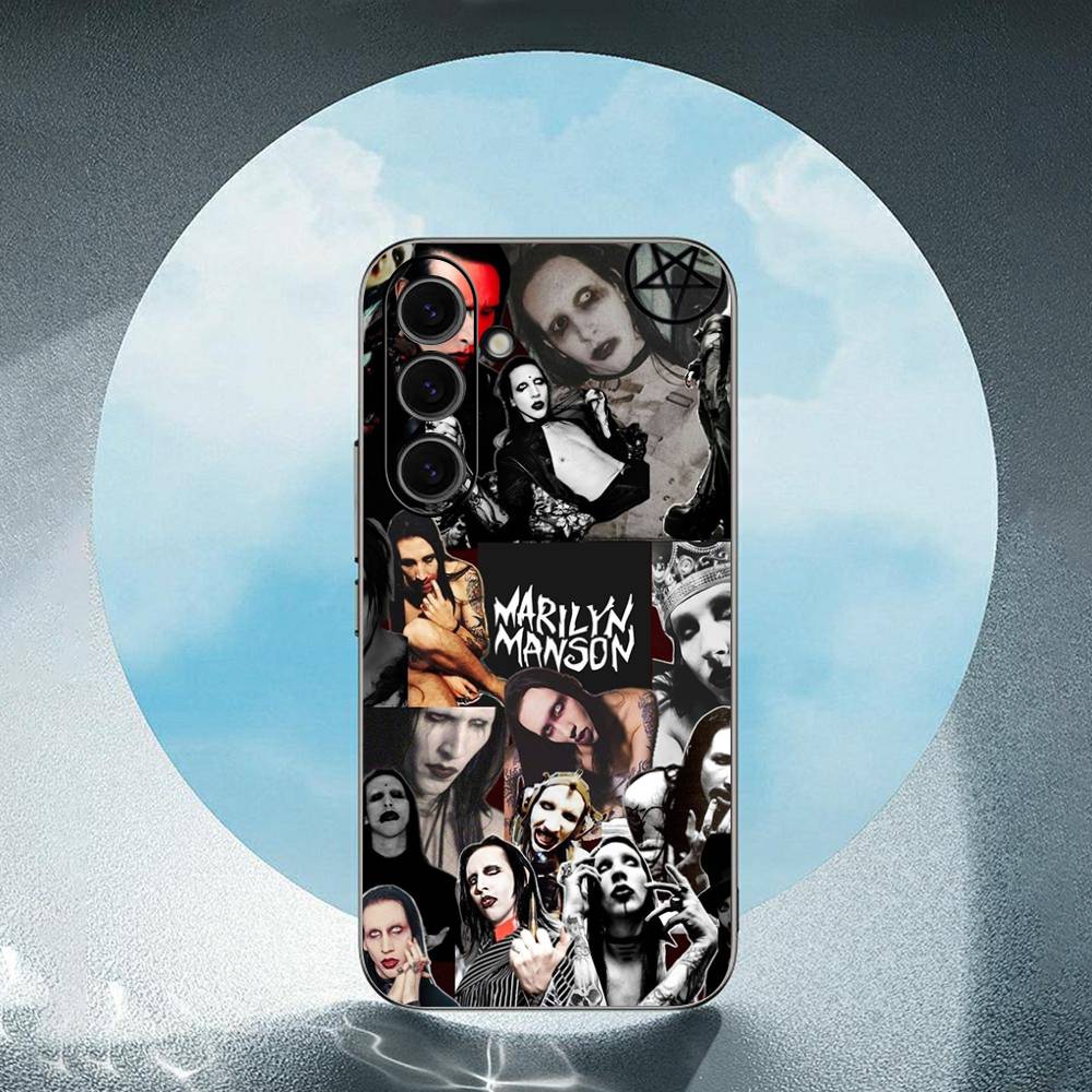 M-Marilyn M-Manson For Samsung Galaxy S23 S24 S25 Ultra S22 Plus S21 Black Soft Case Waterproof Soft Case