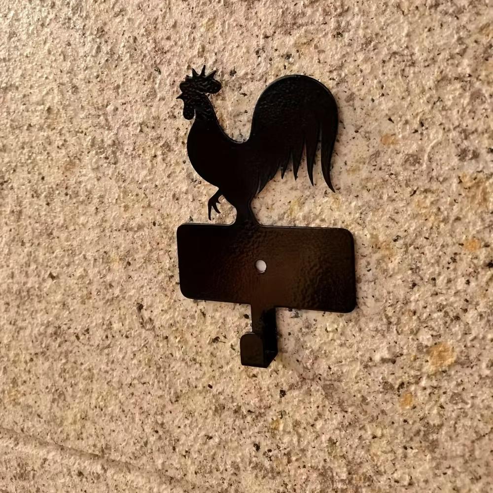 1pc Rustic Rooster Metal Key Hook for Outdoor and Indoor Use - Stylish Wall Decoration and Perfect Housewarming Gift