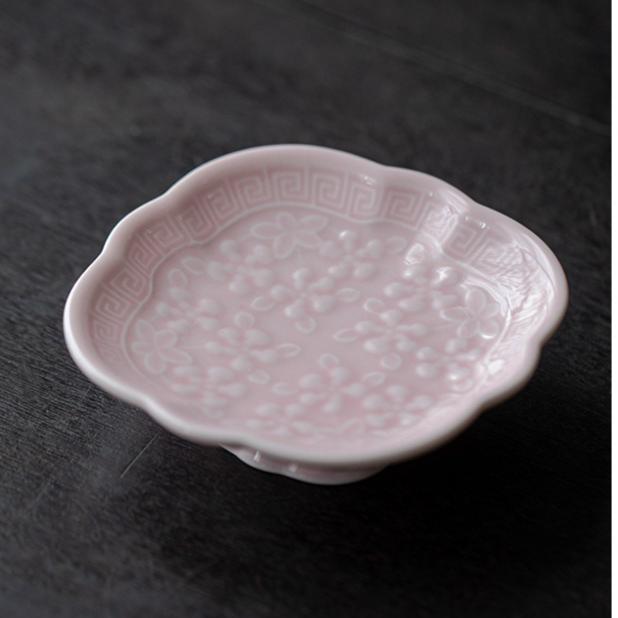 Chinese Style Ceramic Tea Tray Stand Creative High Footed Snack Plate Home Use Fruit Tray Dessert Plate Tea Ceremony Accessories