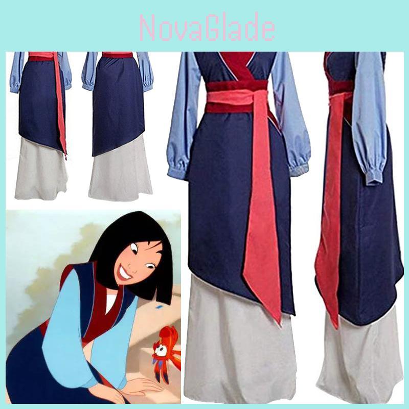 Elegant Mulan Traditional Kimono Dress Full Set For Halloween Party Cosplay