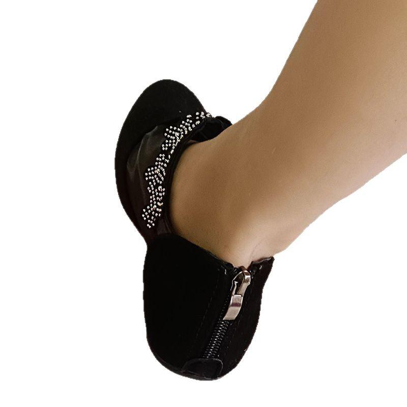 Sandals, Women's Mesh Mother Shoes, Low-heeled Flat-soled Bag Head Single Shoes, Women's 35-42 Large-size Shoes