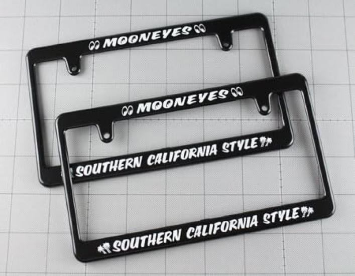 MOONEYES License Plate New Standard Southern California Set of 2 Frame, Type, Black, Style,