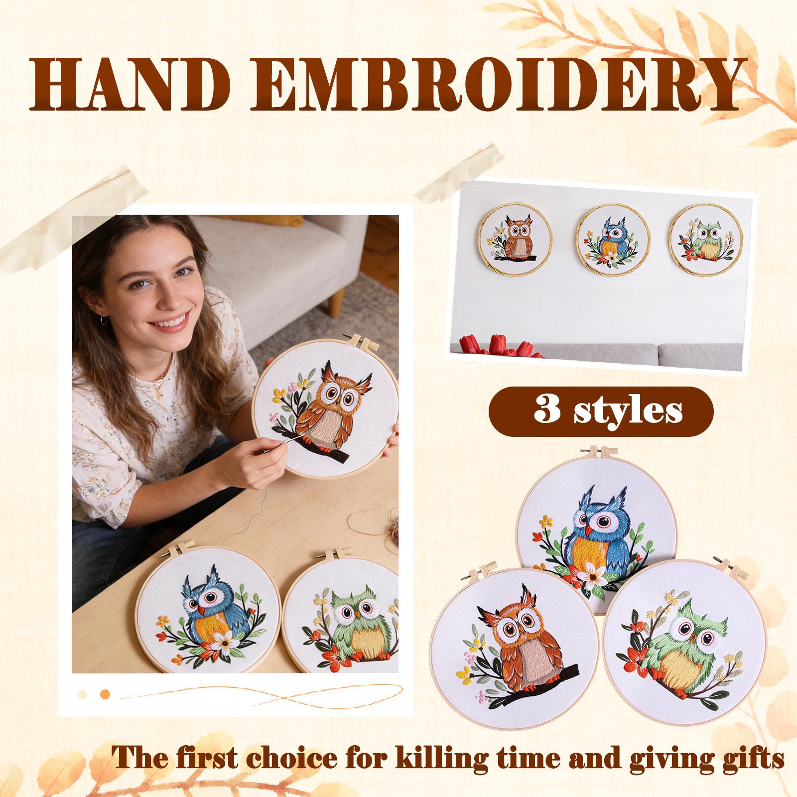 

DIY 3D Embroidery Craft For Beginners: Fabric Embroidery Material Kit, 20cm Embroidery Hoop (Not A Finished 30cm Fabric),three-piece Set One Size білий