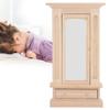 1:12 Dollhouse Wooden Wardrobe With Mirror Dollhouse Furniture Bed Room Dollhouse Decoration
