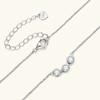 Sweetrain 4mm Moissanite Pendant Necklaces Original 925 Sterling Silver 3 Stone Diamond Clavicle Chain for Women Simple Jewelry