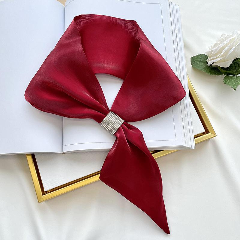 Fashion Small Silk Scarf Women Neckerchief Bandana Female Small Ear Scarf Korean Style Tie Bag Headband Decoration Neck Scarf