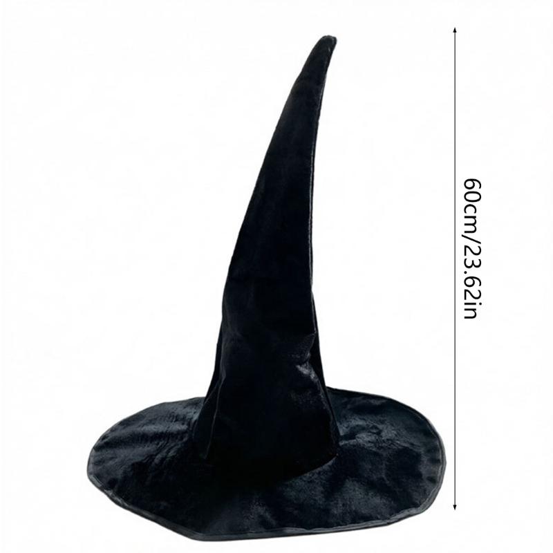 Tall Pointed Party Hat for Seasonal Costumes, Shapeable Outline and Tip with Soft Polyester Shell and Support Frame