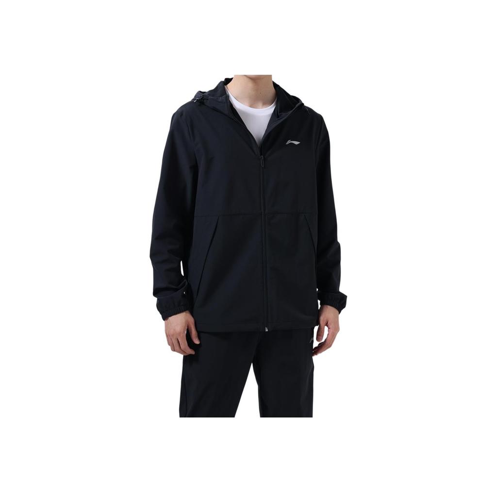 Veste à capuche confortable avec logo Li Ning pour hommes, Vestes Noir AFDU463