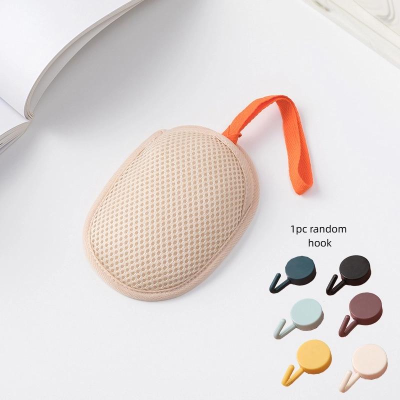 

Bath Cleansing Foaming Net With Lanyard Double-Sided Oval Soap Bag Body Exfoliating Scrubber Sponges Bathroom Mesh Soap Pocket