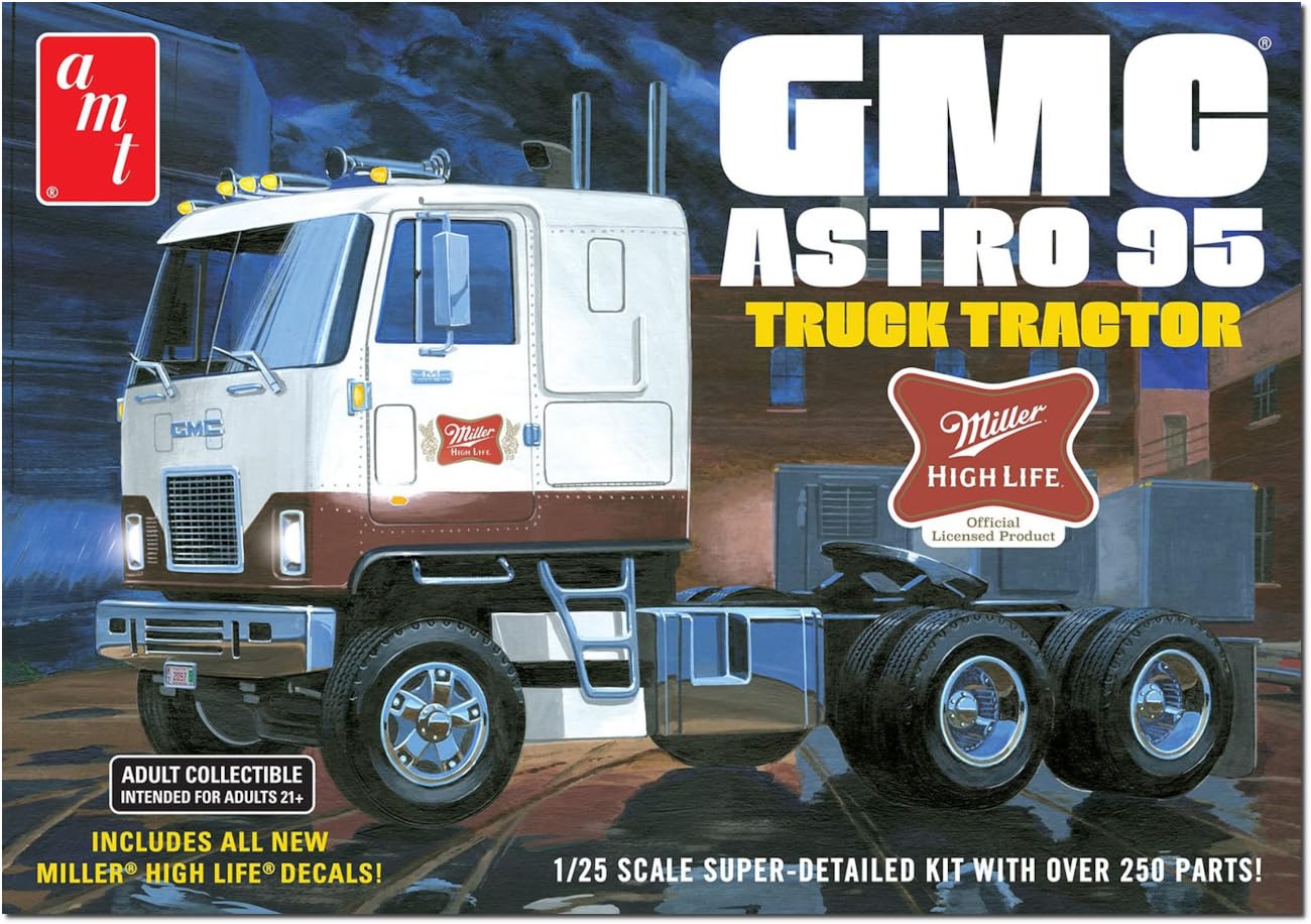 

Platts AMT GMC Astro 95 Полуприцеп-тягач Miller Beer Пластиковая модель AMT1230 1/25