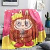 Labubu Print Flannel Blanket, Ultra Soft High Quality All Seasons Warm Throw, Home Decor Cozy Blanket, Perfect Christmas Gift