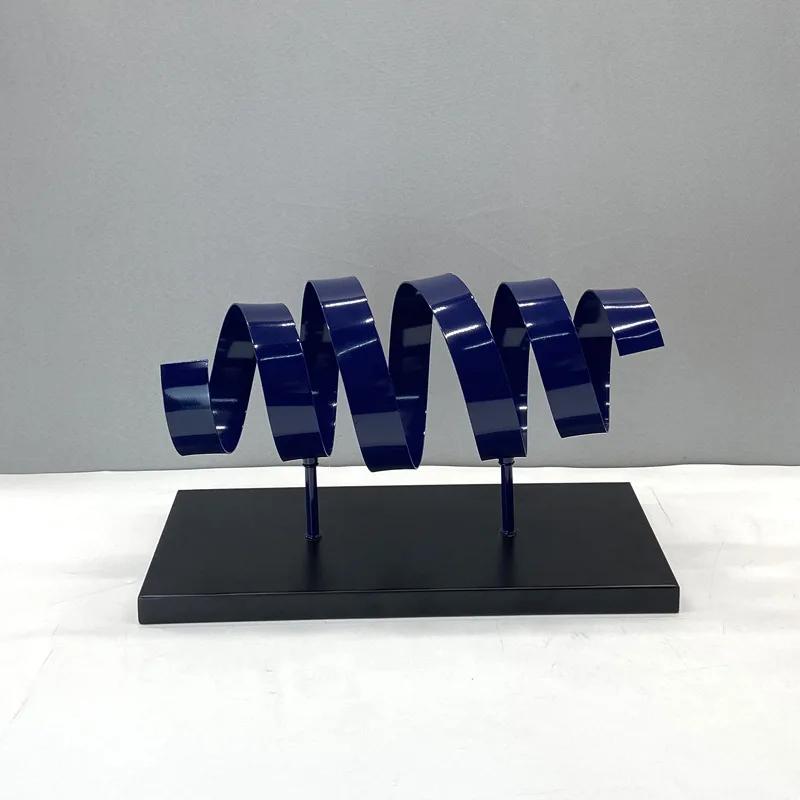 Metal Handicrafts Geometric Hollowed-out Spiral Ornament Three-dimensional Metal Figurine Home Decoration Accessories
