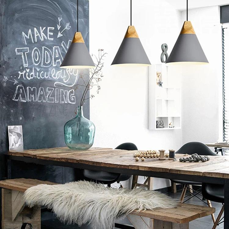 Nordic Macaron Wood LED Pendant Light for Restaurant, Bar, Office, or Study