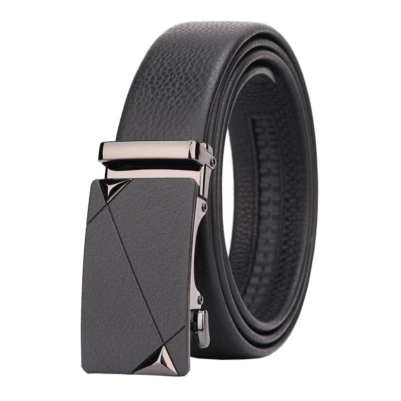 

First Layer Cowhide Men S Belt, High-Grade Matte Automatic Buckle Belt, Middle-Aged And Young Fashion Belt 130cm