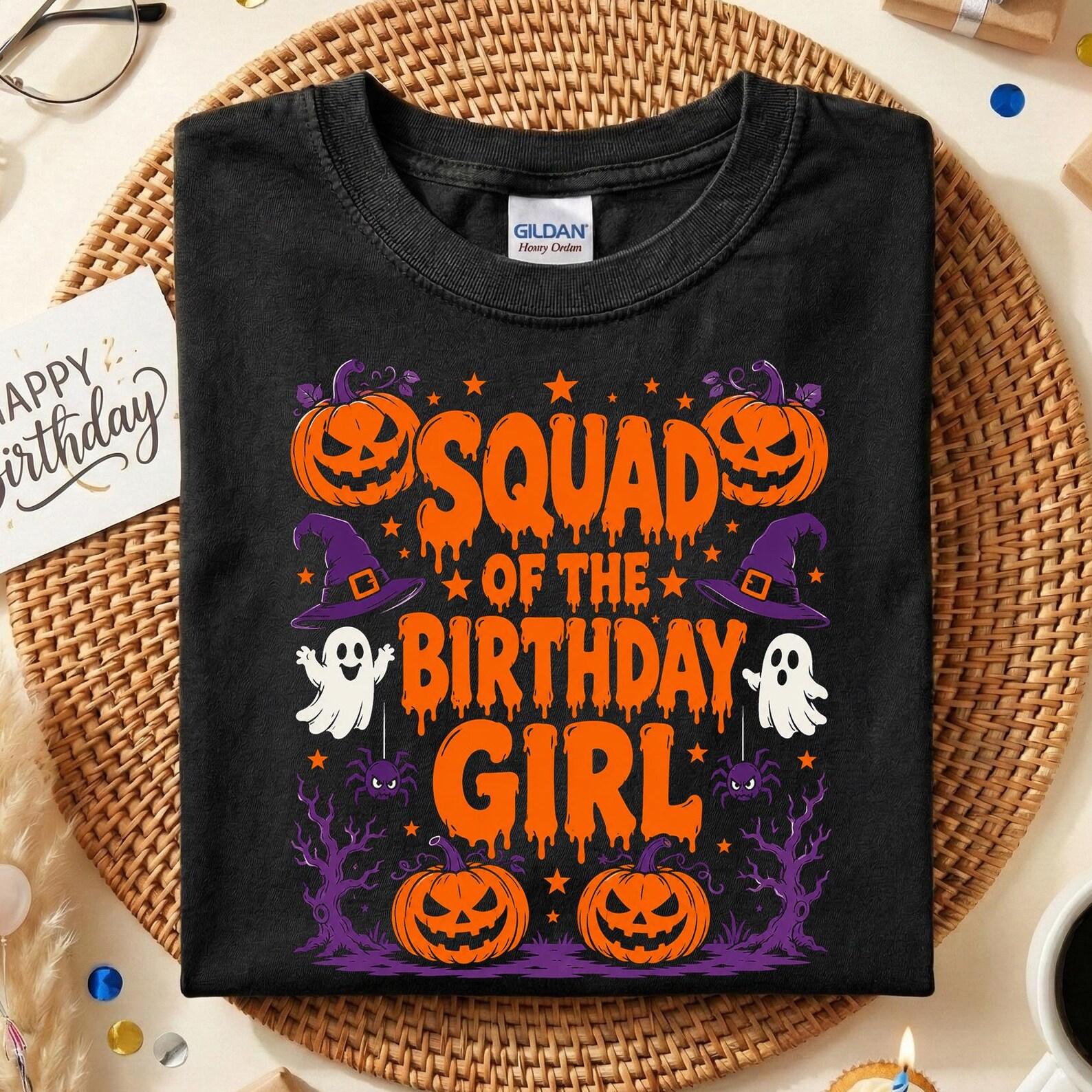 Halloween Birthday Squad Shirt, Spooky Birthday Party Shirt, Gothic Birthday Crew, Matching Halloween Birthday Outfit 150