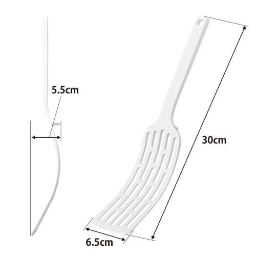 Yamazaki Tower Silicone Handle Long Turner, White, W6.5 X D5.5 X H30cm, Dishwasher Safe, Floating Tip, Spatula, 1501
