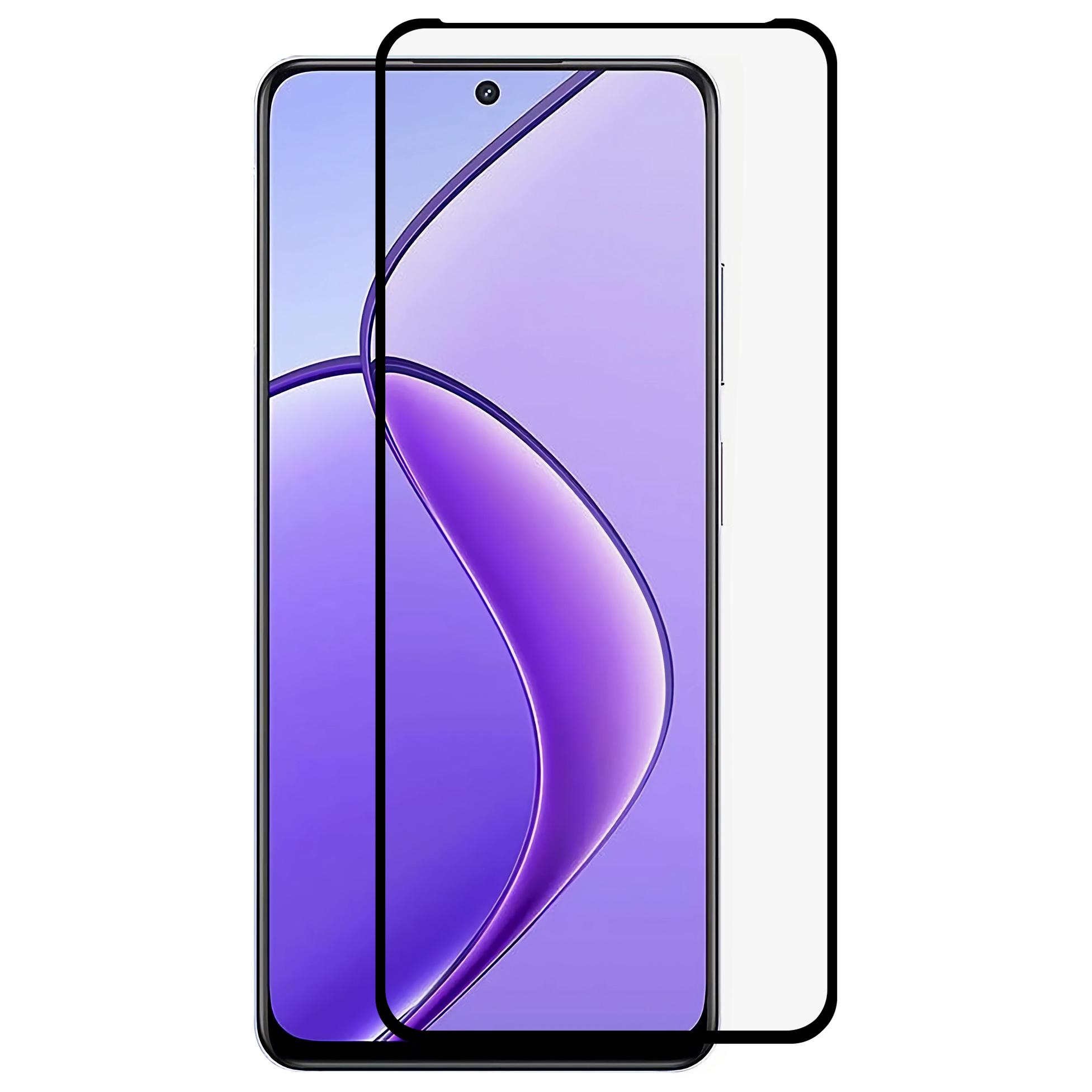 

For Realme 12 4G/12+ 5G Tempered Glass Screen Protector 9D Side Glue Anti-Explosion Clear Screen Film As Shown A