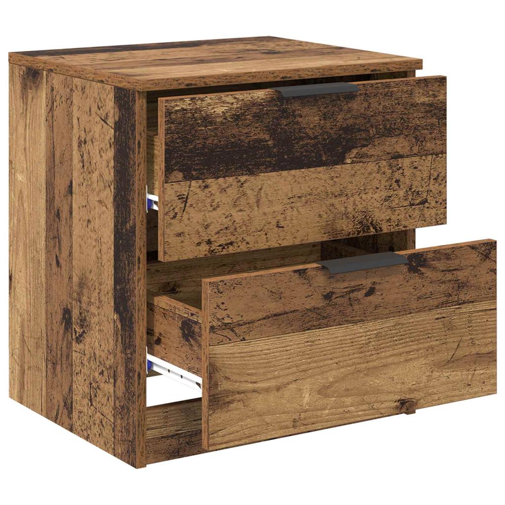 Nightstand Set of 2 Reclaimed Wood Look 45 X 39 X 50 Cm Engineered Wood