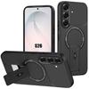 Support Case - BOOLING - for Samsung Galaxy S26 - Shockproof Silicone with Magnetic Ring - Black