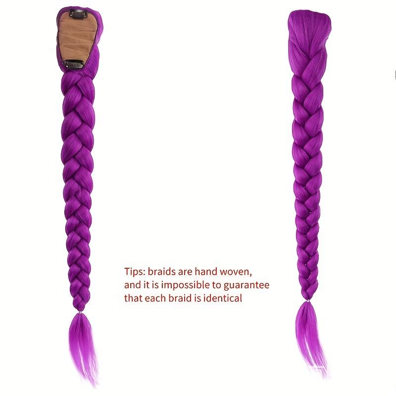 Lumi Ponytail Wig: Cross-Border E-Commerce Purple Wig with Colorful Braids & Dreadlocks