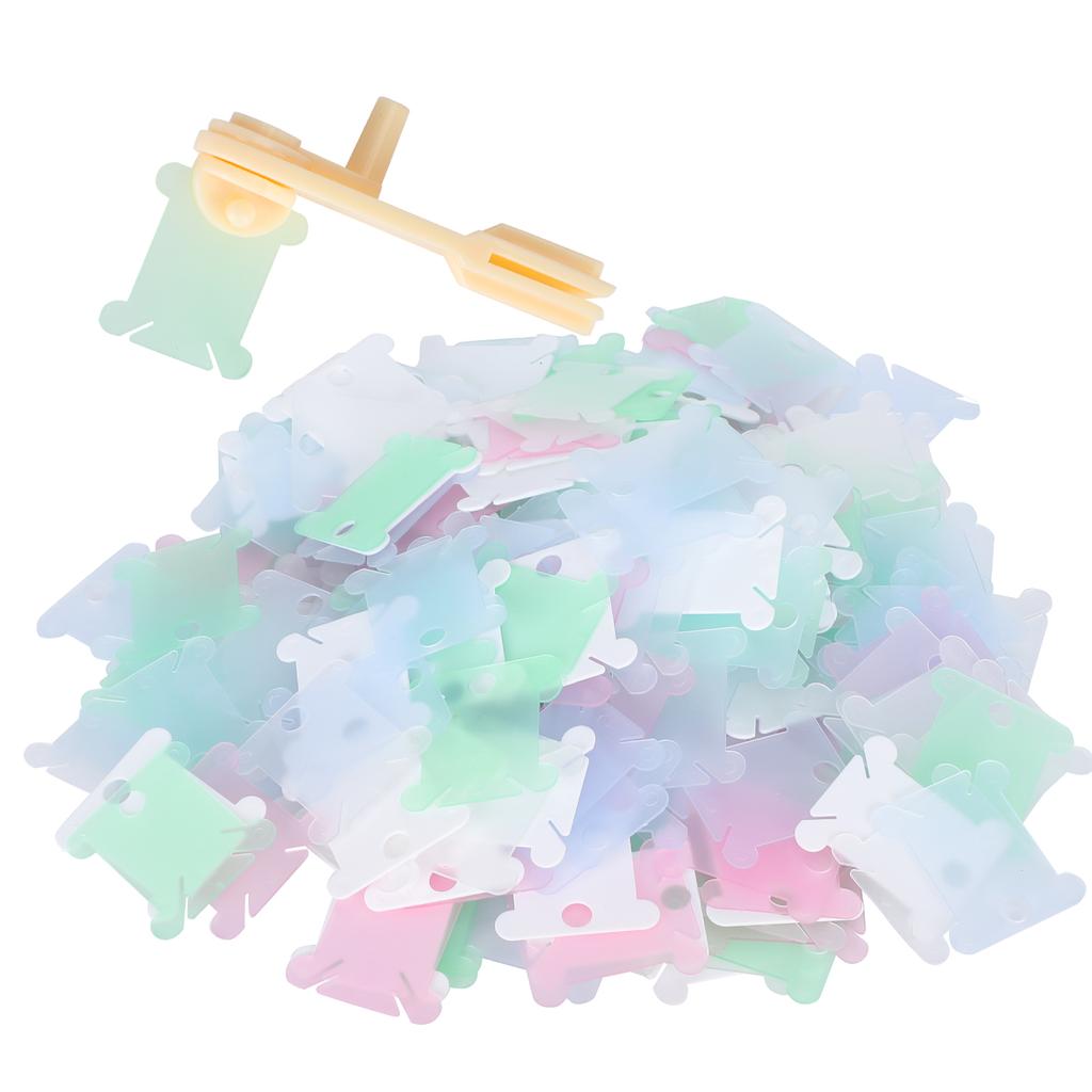 240 Stück Zahnseide Spulenkarten DIY Transparentes Plastik Stickerei Nähen Wickelplatte Zubehör