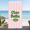 Blue White Stripe Italian Fruit Scooter Print Beach Towel,sand-block for Seaside Trips,pool Rest,coastal Picnic Resort Leisure