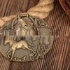 Retro Western Zinc Alloy Half-Oval Belt Buckle with Horse Design