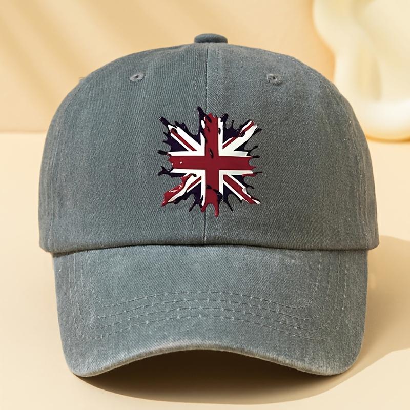 Distressed Union Jack Graphic Baseball Cap Polyester Casual Vintage Style Outdoor Unisex Adults