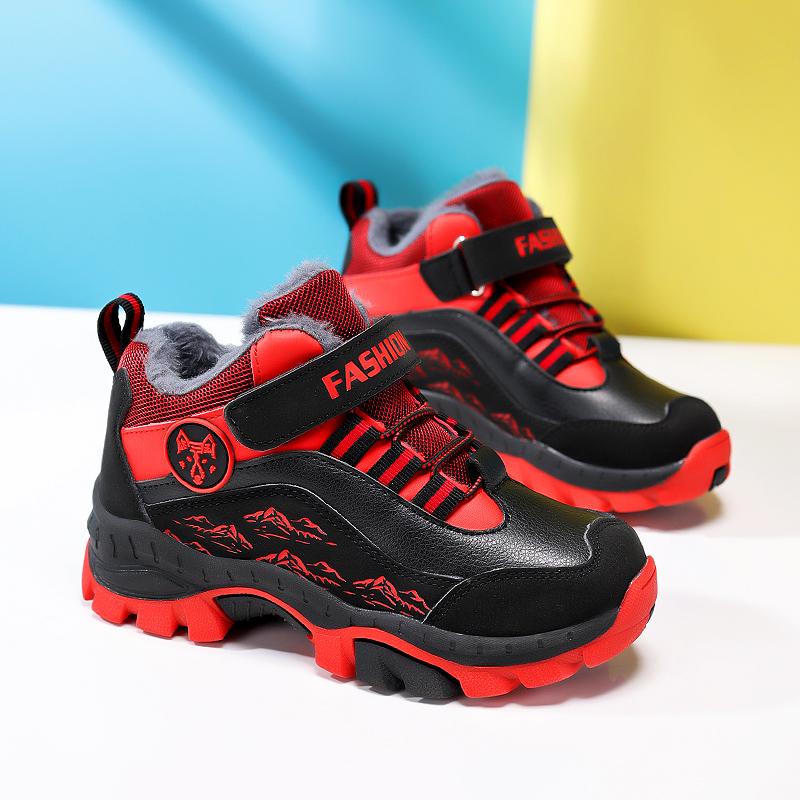 Winter Boots Kid's Snow Boots with Plush Anti Slip Wolf Claws Hiking Cotton Shoes