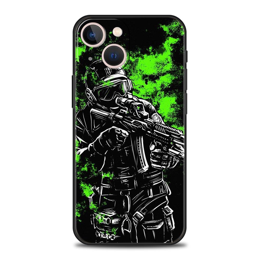 AK47 Handgun Gun BUllets Phone Case For Apple iPhone 11 15 14 Pro MAX 12 13 7 8 Plus X XR XS MAX SE Silicone Black Cover Funda
