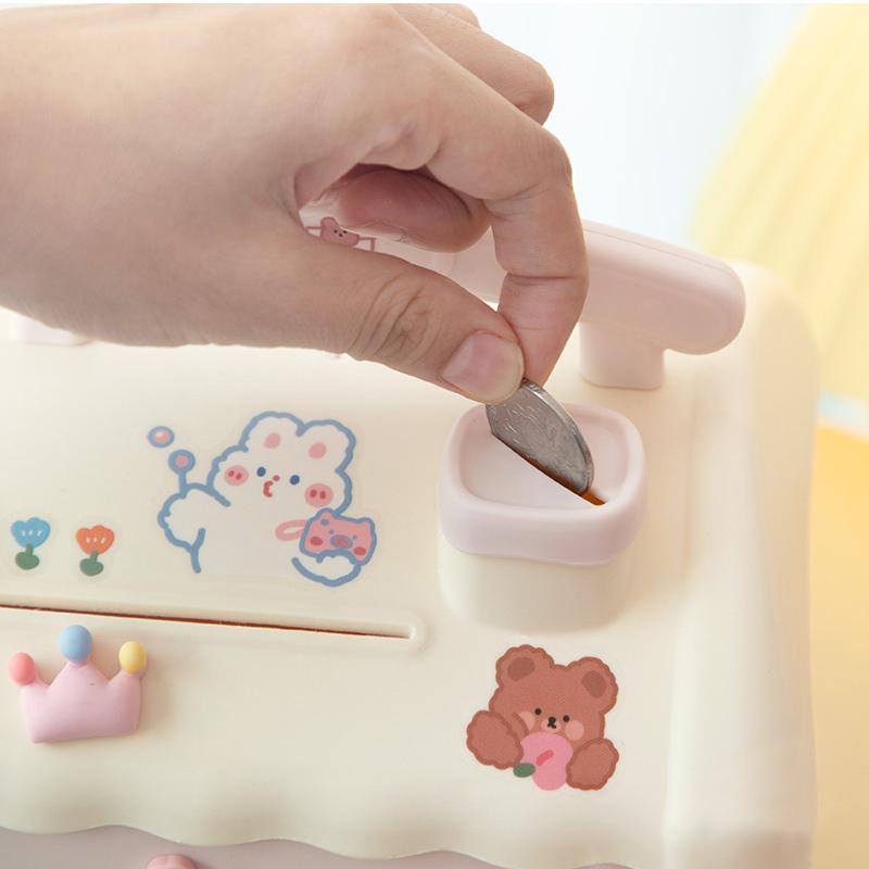 Niedliche Haus-Spardose mit 3D-Aufkleber, Kawaii-Sparschwein für Kinder und Erwachsene, große Spardose für Münzen, Banknoten, Geburtstagsgeschenk