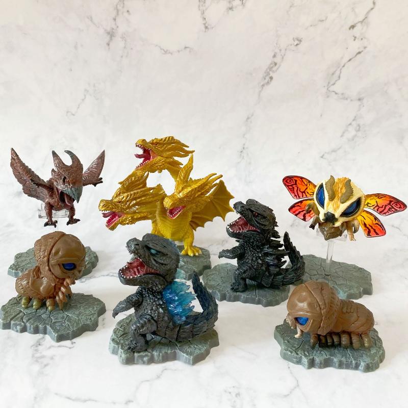 

7pcs Godzilla Action Figures Ghidorah Rodan Cartoon Q Version Model Toy PVC Desktop Decoration Figurine Collect Kids Toys Gift