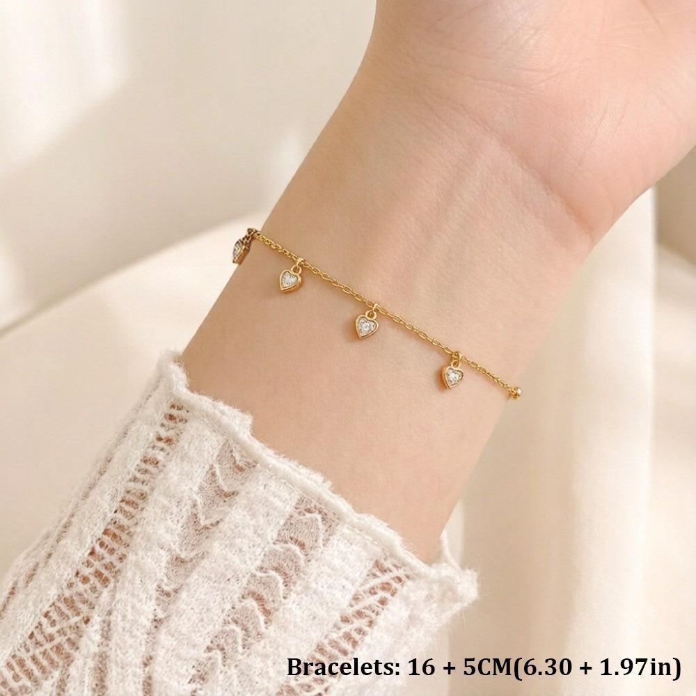 Non Tarnish Love Pendant Bracelets Adjustable Foot Chain Fashion Women's Bracelet  Birthday Gifts