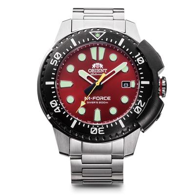 Orient Orologio Automatico Meccanico Automatico con Garanzia Nazionale Impermeabile per 200m Immersione Subacquea Rosso M-Force Codice Produttore RN-AC0L02R