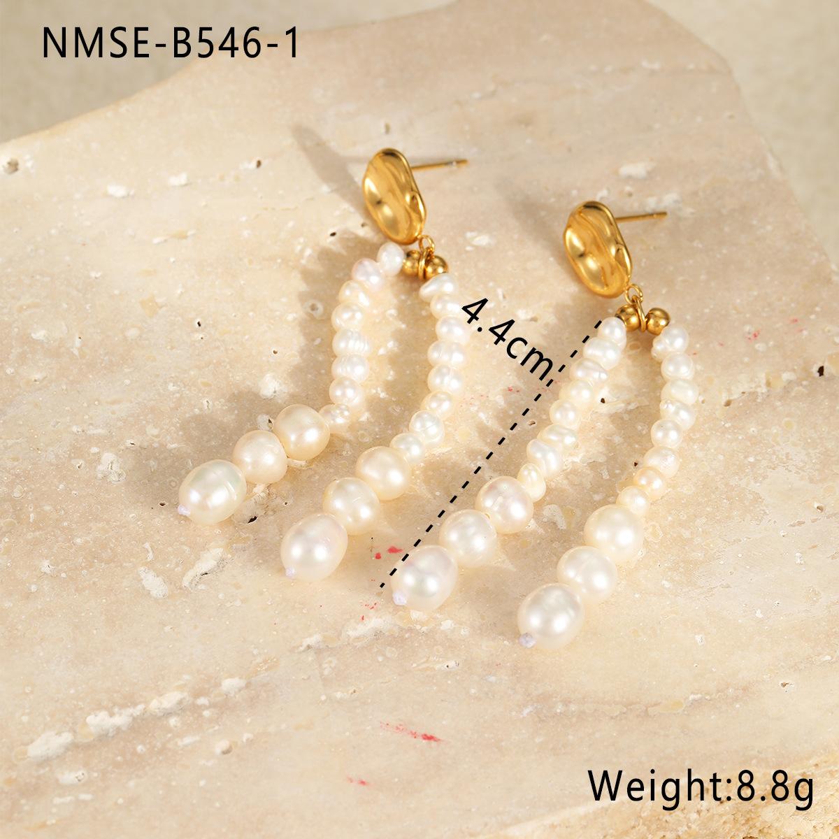 GEMCHIC Women s Natural Freshwater Pearl Tassel Earrings 18K Gold Plated Stainless Steel Fashion Drop Earrings