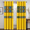 Luxury Gray Ethiopian and Eritrean Traditional Curtains 2 Pieces Thin Drape for Living Room Bedroom Window Decor