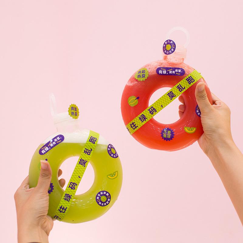 500 ml Summer Cartoon Donut Sippy Kettle Láhev na vodu Venkovní sportovní tělocvična