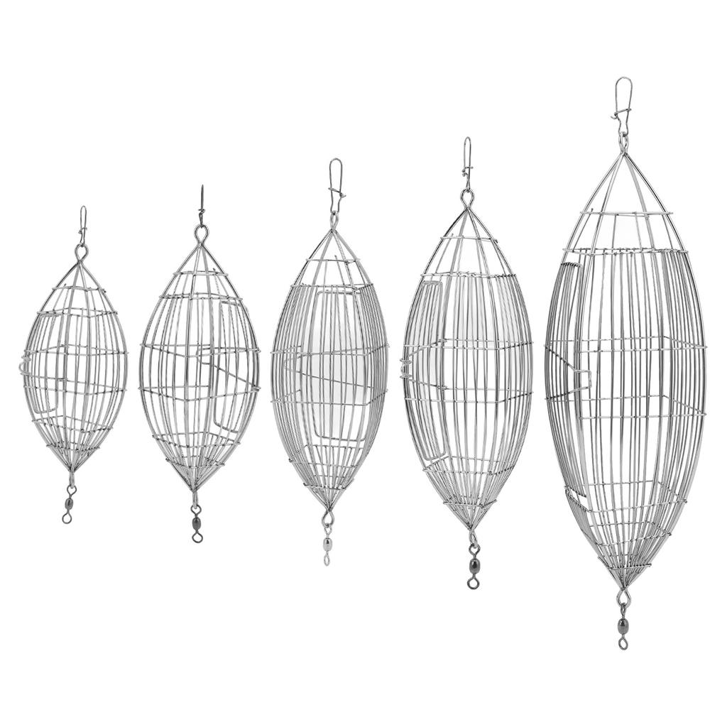 Fishing Bait Cage Stainless Steel Lure Cage Carp Fishing Trap Basket Feeder Holder for Shrimp Crab F