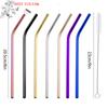 (YOUU06)4PCS Stainless Steel Straw Reusable Metal Drinking Straw With Cleaner Brush For Home Party Barware Bar Accessories
