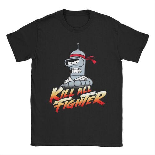 2025 Mode Lässig Bender Futuramas T-Shirt Damen Herren Rundhals Kurzarm T-Shirt Kleidung Baumwolle Männlich Sommer Tops Schwarzes T-Shirt